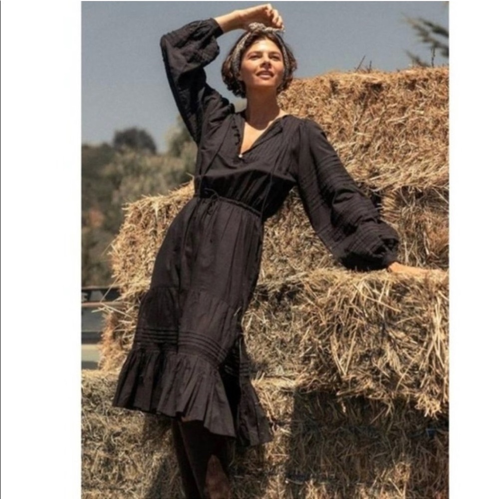 NWT Anthropologie Cleobella Inge Midi Dress Black